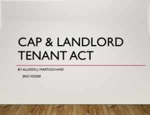 TCBA - CAP & landlord tenant act